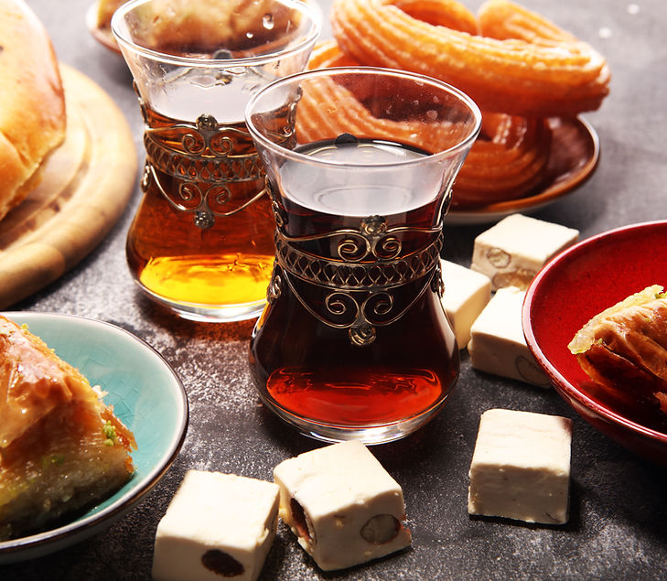 Desserts and Tea on the Table